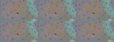 Varicologray ve bej rengi raster çizim çizimi. Bir sürü gri ve bej çiçekli tropik çizim deseni. Küçük çiçekte sevimli çiçek deseni var..