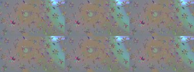 Düz Çiçek Elementleri Tasarımı. Renkli Bahar Teması eskiz kalıbı. Raster..