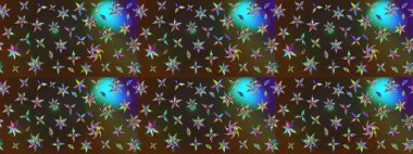 Suluboya çiçekli çiçek deseni. Kahverengi ve gri renkli Asya tekstili. Raster illüstrasyonu.