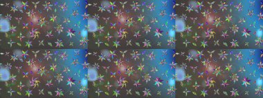 Mavi ve gri renkte çiçekler. El çizimi. Çiçekli eskiz deseni. Suluboya çizimi.