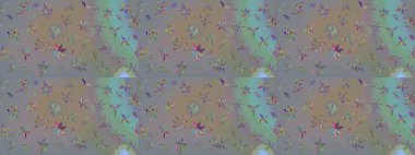 Raster illüstrasyonu. Düz Çiçek Elementleri Tasarımı. Güzel kumaş deseni. Çiçek desenli çizim. Asya tekstil tarzında. Renkli Bahar Teması çizim şablonu.