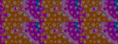 Çiçekli bahar çiçekleri. Küçük çiçekte güzel bir desen. Küçük renkli çiçekler. Moda baskıları için zarif bir şablon. Motley illüstrasyonu. Çizim.