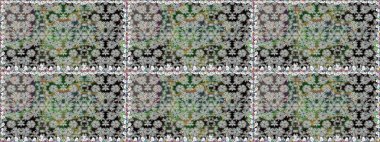 Çiçek süsü ile kusursuz desen. Raster illüstrasyonu. Gri renkli çiçekler.