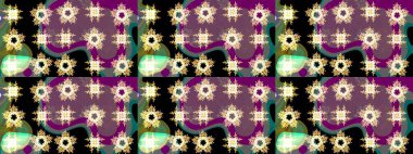 Kusursuz çiçek deseni duvar kâğıdı olarak kullanılabilir. Siyah renkli çiçekler. Raster illüstrasyonu.