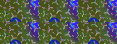 Kar Tanesi Mozaik ikonu. Grafiksel element dekorasyonu. Siluet kar tanesi işareti izole edilmiş yeşil, mavi ve mor renkler. Sembol kışı, donmuş, Noel, yeni yıl tatili. Raster skeci. Düz tasarım.