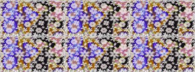 Raster Hip kumaş deseni. Kusursuz Vintage Çiçek Deseni.