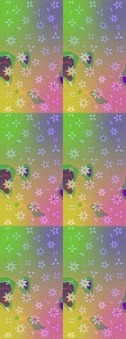 Suluboya çiçekli çiçek deseni. Raster illüstrasyonu. Tarafsız ve yeşil renklerde Asyalı tekstil.