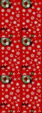 Kırmızı ve nötr renklere karalamalar çizilmiş çiçek deseni. Raster illüstrasyonu.