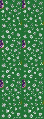 Raster illüstrasyonu. Şirin çiçek elementleri. Yeşil ve nötr renklerde çiçekler. Çizim.