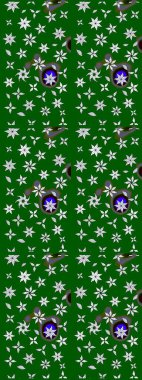 Çizim çiçek deseni duvar kâğıdı olarak kullanılabilir. Yeşil ve nötr renklerde çiçekler. Raster illüstrasyonu.