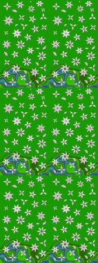 Çiçek desenli raster, yeşil ve nötr çizgi grafik desenli soyut raster arkaplan. Modern stil dokusu.