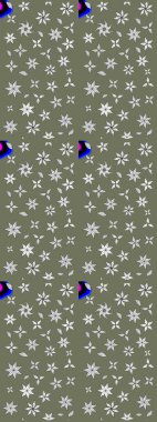 Yeşil ve beyaz renklerde. Taslak dekoratif arka plan, çiçek mandala. Çiçek. Raster illüstrasyonu.