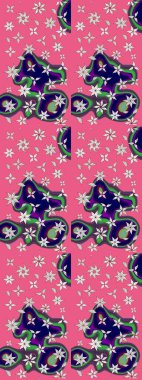 Çiçekli karalama şeklinde Raster çiçek deseni. Raster illüstrasyonu. Nazikçe, bahar çiçekleri pembe ve nötr renklerde.