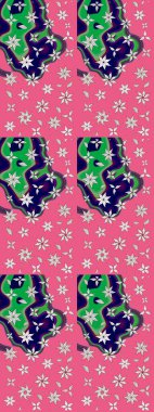 Renkli grunge, kolopink ve nötr çiçeklerle soyut bir arka plan oluşturur. Nakış desenli çiçek deseni. İzler, kumaş, duvar kağıtları, tekstil için raster dokusu.