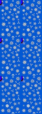 Raster illüstrasyonu. El yapımı çiçek ve bitki koleksiyonu. Robot resim tarzı mavi ve nötr renklerde. Raster illüstrasyonu. Şirin karalamalı çiçek deseni çiz..