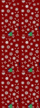 Raster illüstrasyonu. Klasik çiçek tasarımı elementleri. Kırmızı ve nötr kıvırcık çiçekler kırmızı ve nötr renklerde şekillenir.