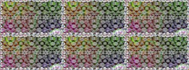 Yapraklı çiçekler ve kır renkli papatya çiçekleri. Raster - stok. Kusursuz arkaplan deseni.