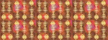 Güzel süs eşyası. Kahverengi, turuncu ve sarı renkli kar tanesi süsü. Kar tanesi süsü Raster illüstrasyonu. Kar taneleri izole edildi.