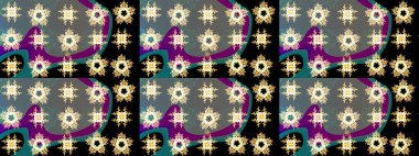 Son moda kar taneleri ve elementler onun kartlarını gösteriyor. Kar taneleri tasarımı. Modern tasarım posteri, kapak resmi, siyah, gri ve mor renkli kart tasarımı. Retro biçim dokusu, şablon kış elementleri.