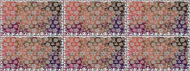 Kahverengi renklerde etnik çiçeklerle kusursuz bir desen. Raster Çiçek İllüstrasyon Şirin Tekstil.