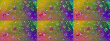 Küçük yeşil ve kahverengi çiçekli oldukça eski bir besin torbası deseni. Millefleur 'lar. Tekstil, kumaş, kapaklar, duvar kağıtları, baskı, paket, koleksiyon defteri, örgü, dekupaj için çiçek arkaplanı.