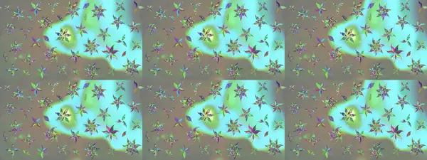 Arkaplan dokusu, duvar kağıdı, mavi ve gri renkli çiçek teması. Soyut etnik raster çizim kalıbı. Kabile sanatı boho baskısı, klasik çiçek arkaplanı.