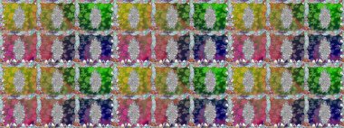 Yeşil renklere karalamalar çizen kusursuz çiçek deseni. Raster illüstrasyonu.