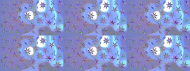 Çiçekli eskiz deseni. Suluboya çizimi. El çizimi. Mavi ve mor renkte çiçekler.