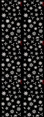 Üst manzara, yumuşak stil. Siyah ve nötr renklerde manzaralı çiçek deseni. Sevgililer günü ve tebrik kartı konsepti için şık bir davetiye. Çiçek kompozisyonu, el boyası, hassas şablon..