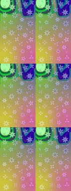 Moda baskıları için zarif bir şablon. Motley illüstrasyonu. Tarafsız ve yeşil çiçekli bahar çiçekleri. Küçük renkli çiçekler. Küçük çiçekte şirin desenler.