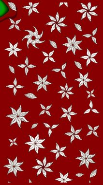 Küçük çiçekte hoş bir çiçek deseni var. Çiçeksel elementlerle süslenmiş zarif raster dokusu. Parlak çiçekli kırmızı ve nötr renkler üzerine soyut çizim deseni.