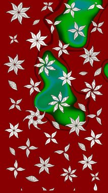 Renkli Bahar Teması eskiz kalıbı. Düz Çiçek Elementleri Tasarımı. Raster illüstrasyonu. Çiçek deseni. Chichi kumaş deseni çiz.