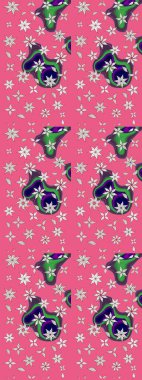 Düz Çiçek Elementleri Tasarımı. Pembe ve nötr renklerde çiçekler. Sevimli çiçek raster deseni. Renk Bahar Teması eskiz şablonu.