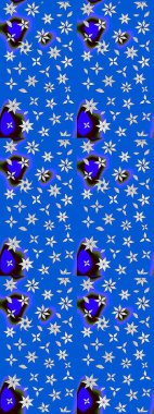 El çizimi. Çiçekler, dallar, bitkiler ve çiçekler. Raster illüstrasyonu. Güzel kumaş deseni.