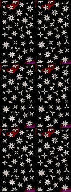 Renkli Bahar Teması eskiz kalıbı. Raster illüstrasyonundaki çiçek desenli çizim. Süslü kumaş deseni. Düz Çiçek Elementleri Tasarımı.