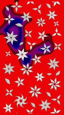 Moda baskıları için zarif bir şablon. Kırmızı ve tarafsız çiçekli bahar çiçekleri. Motley illüstrasyonu. Küçük çiçekte güzel bir desen. Küçük renkli çiçekler..