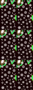 Renkli Bahar Teması eskiz kalıbı. Siyah ve nötr renklerde çiçekler. Düz Çiçek Elementleri Tasarımı. Raster illüstrasyonunda çiçek deseni çizimi.