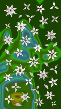 Doğa. Çiçek arkaplan. Çiçek kompozisyonu. Küçük çiçekte güzel bir desen var. Raster deseni. - yeşil ve nötr çiçekler. Çiçek kolajı.