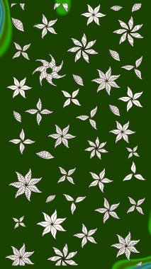 Sevimli çiçek raster deseni. Düz Çiçek Elementleri Tasarımı. Yeşil ve nötr renklerde çiçekler. Renkli Bahar Teması çizim şablonu.