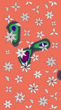 Kumaş, duvar kağıdı ve kağıt üzerine baskı yapmak için gelişen arka plan. Raster illüstrasyonu. Eski usul küçük çiçekli şirin bir eskiz deseni. Moda arka planında parlak buketler.