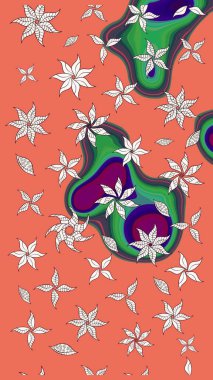 Raster illüstrasyonu. Çiçek deseni. Flower eskiz arka planı. Şatafatlı bahar bahçesi dokusu.