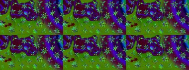 Çiçek arkaplan. - yeşil ve kahverengi çiçekler. Çiçek kolajı. Çiçek kompozisyonu. Doğa. Raster deseni. Küçük çiçekte güzel desen var..