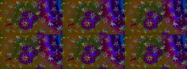 Çiçek desenli eskiz, darbeler, sıçramalar, yaz çiçekleri. Kahverengi ve yeşil renkli çiçekler. Raster illüstrasyonu.