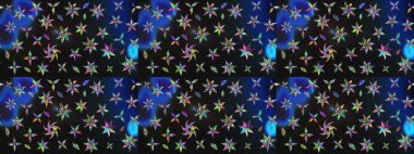 Küçük çiçekteki sevimli çiçek deseni. Gri ve mavi renkte çiçekler.