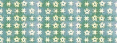 Raster illüstrasyonundaki çiçek desenli çizim. Mavi renkte çiçekler.