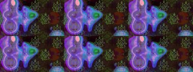 Raster illüstrasyonundaki çiçek desenli çizim. Suluboya tarzında kahverengi renkte çiçekler.