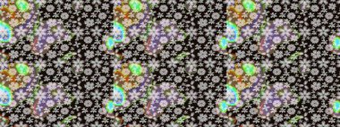 Flower eskiz arka planı. Raster illüstrasyonu. Çiçek deseni. Şatafatlı bahar bahçesi dokusu.