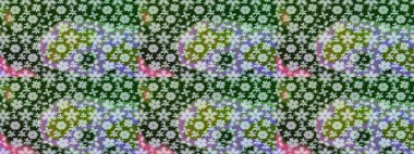 Raster illüstrasyonu. Tekstil veya kitap kapakları, imalat, duvar kağıtları, baskı, hediye paketi ve yapıştırma kitabı için çiçek eskizi geçmişi. Küçük ölçekli çiçeklerdeki basit sevimli desen.