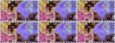 Raster illüstrasyonu. Çiçek. Kusursuz dekoratif arka plan, çiçek mandala. Menekşe ve nötr renklerde.