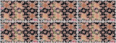 Gri ve nötr renkte çiçekler. Renkli Bahar Temalı Kusursuz Arkaplan. Sevimli çiçek raster deseni. Düz Çiçek Elementleri Tasarımı.